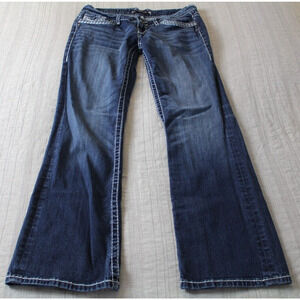 Vigoss Jeans Women's Size 30 Boot Leg Low Rise Dark Blue Wash